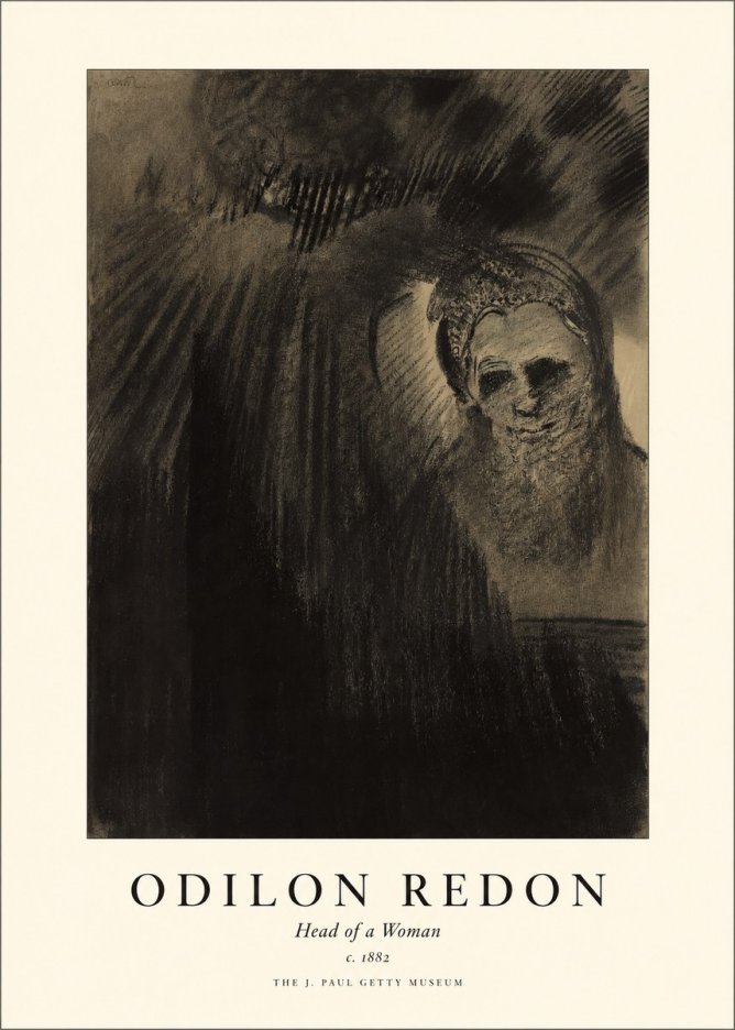Odilon Redon Head of a Woman No1 - Plakát