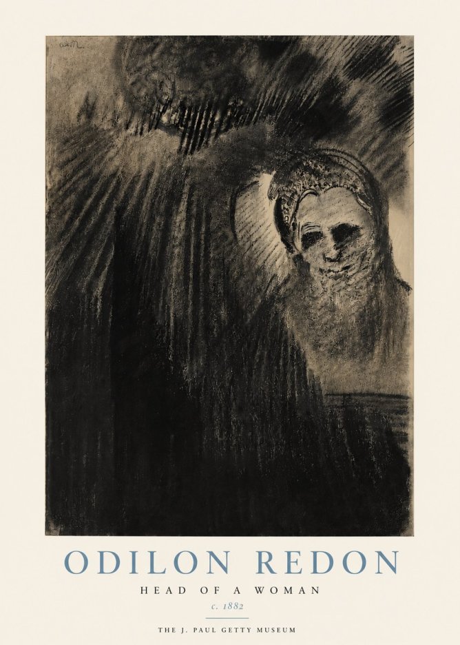 Odilon Redon Head of a Woman No3 - Plakát