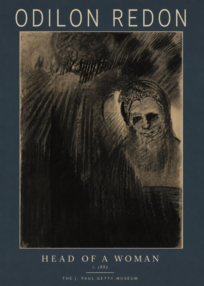 Odilon Redon Head of a Woman No5 - Plakát