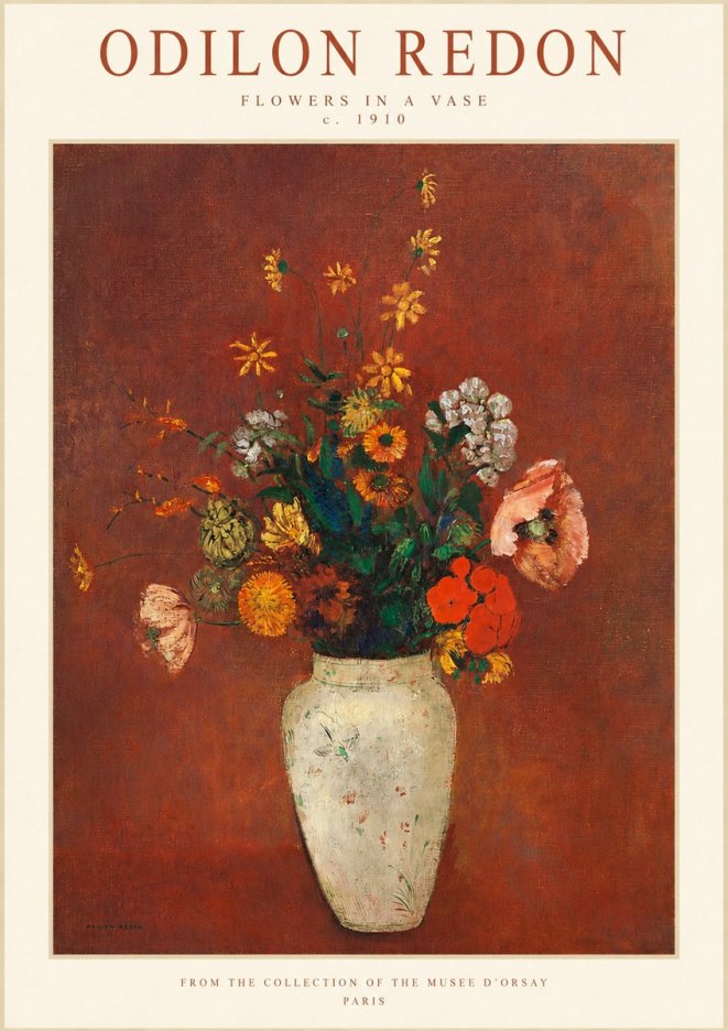 Odilon Redon Flowers in a Vase III No1 - Plakát