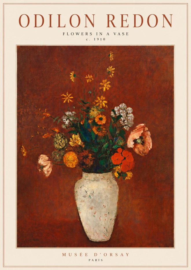 Odilon Redon Flowers in a Vase III No5 - Plakát