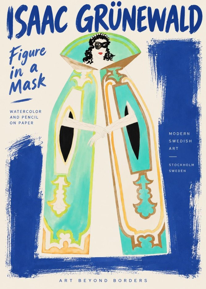 Isaac Grünewald Figure in a Mask No4 - Plakát