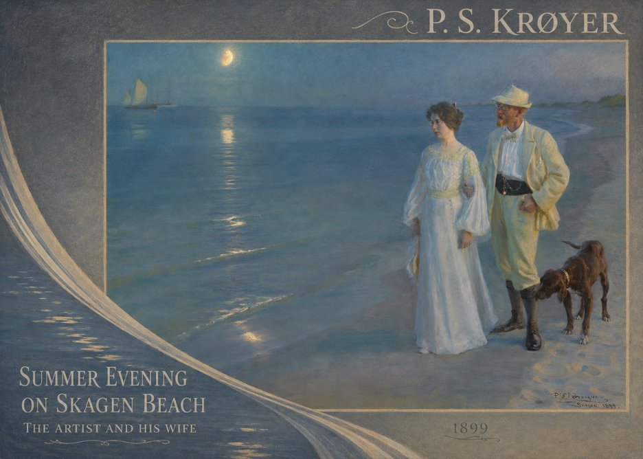 P.S. Krøyer Summer Evening on Skagen Beach — the Artist and His Wife No4 - Plakát