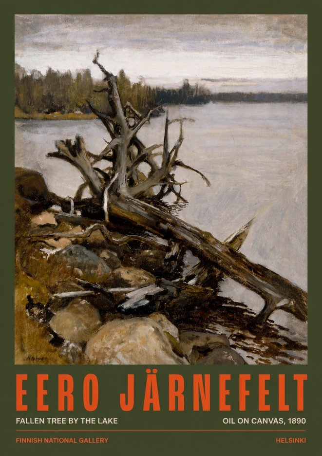 Eero Järnefelt Fallen Tree by the Lake No2 - Plakát