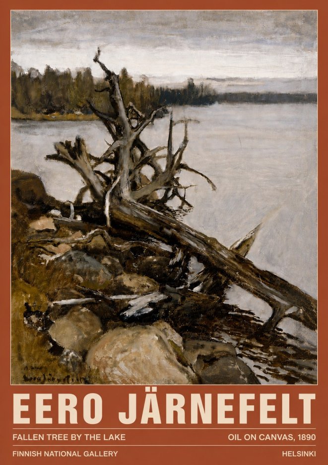 Eero Järnefelt Fallen Tree by the Lake No5 - Plakát