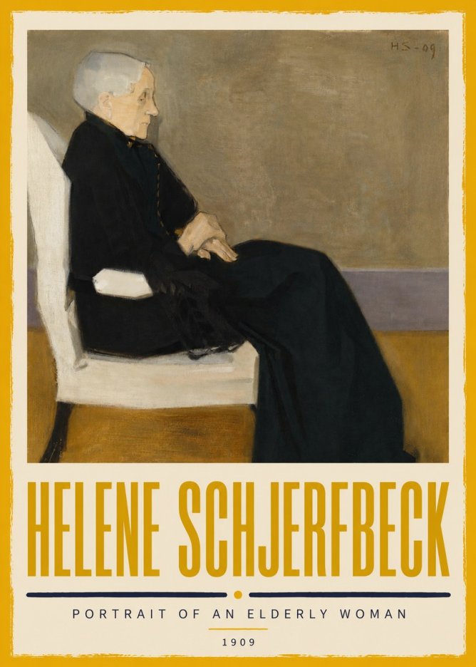 Helene Schjerfbeck Portrait of an Elderly Woman No5 - Plakát