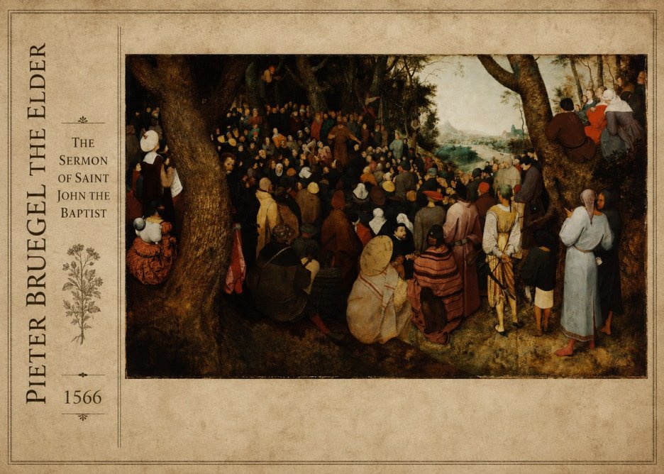 Pieter Bruegel The Sermon of Saint John the Baptist I No2 - Plakát