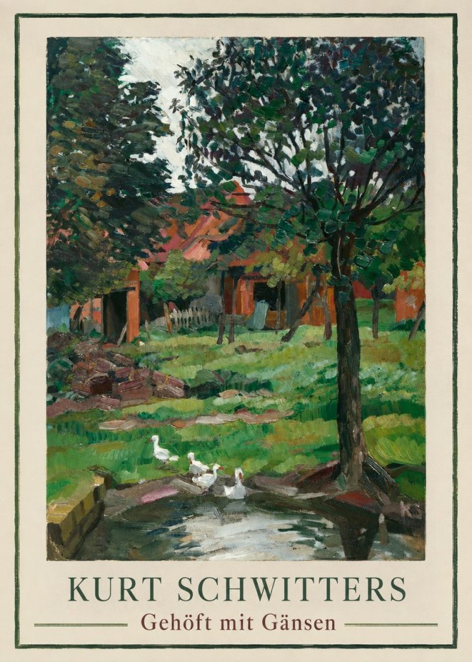 Kurt Schwitters Gehöft Mit Gänsen No1 - Plakát