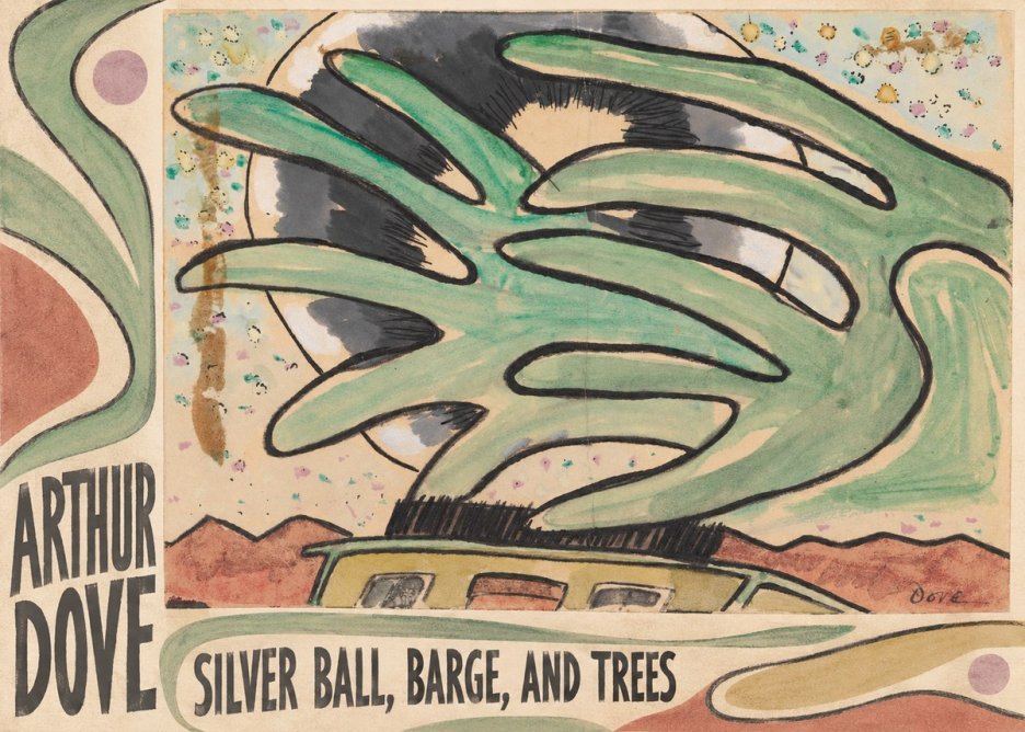 Arthur Dove Silver Ball, Barge, and Trees No2 - Plakát