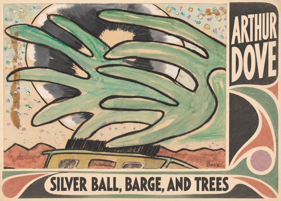 Arthur Dove Silver Ball, Barge, and Trees No3 - Plakát