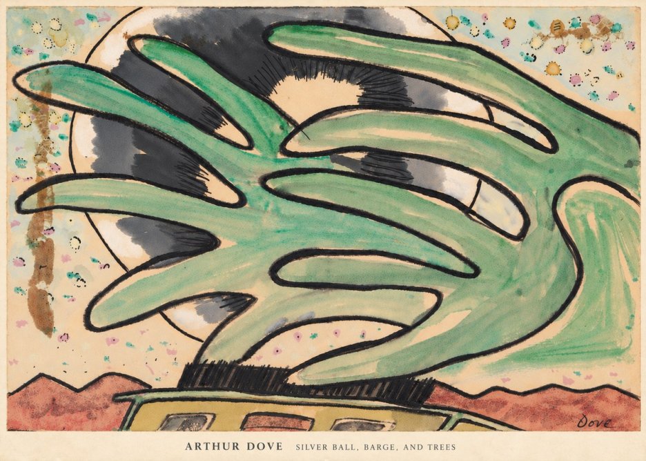 Arthur Dove Silver Ball, Barge, and Trees No6 - Plakát