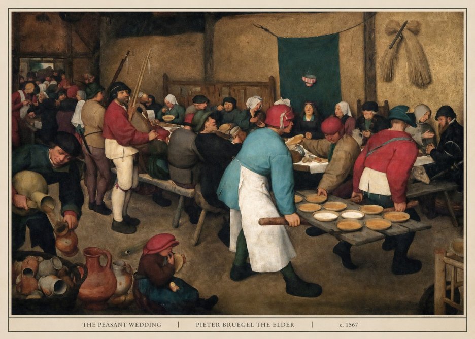 Pieter Bruegel The Peasant Wedding III No5 - Plakát
