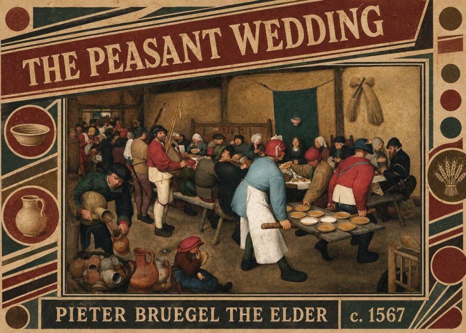 Pieter Bruegel The Peasant Wedding III No6 - Plakát
