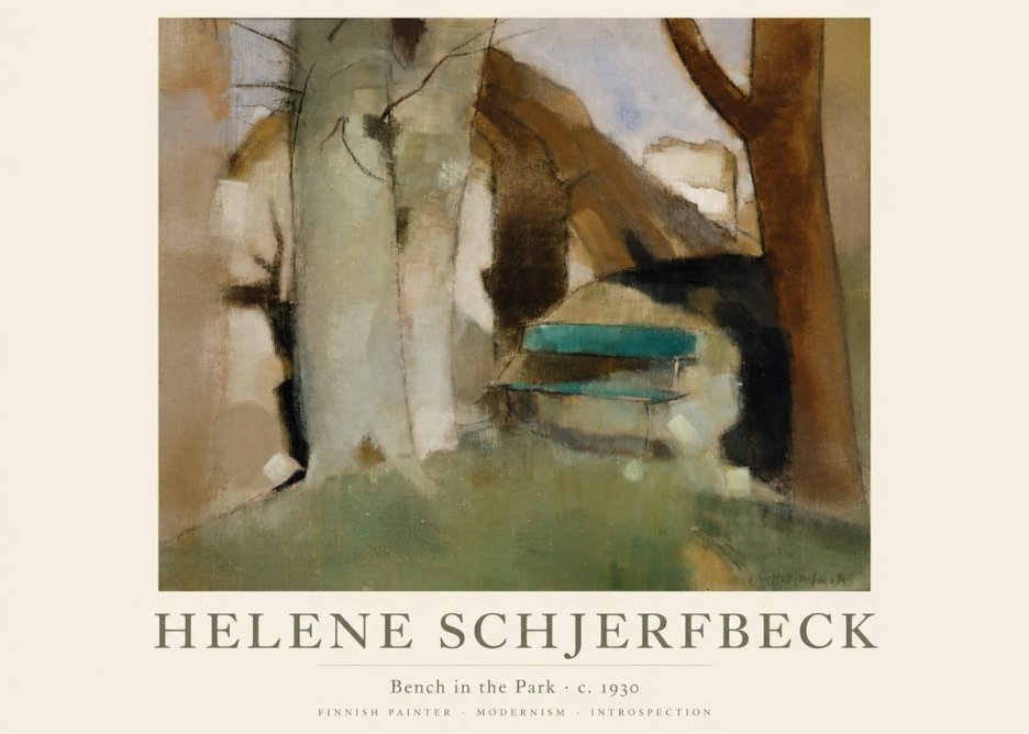 Helene Schjerfbeck Bench in the Park No1 - Plakát