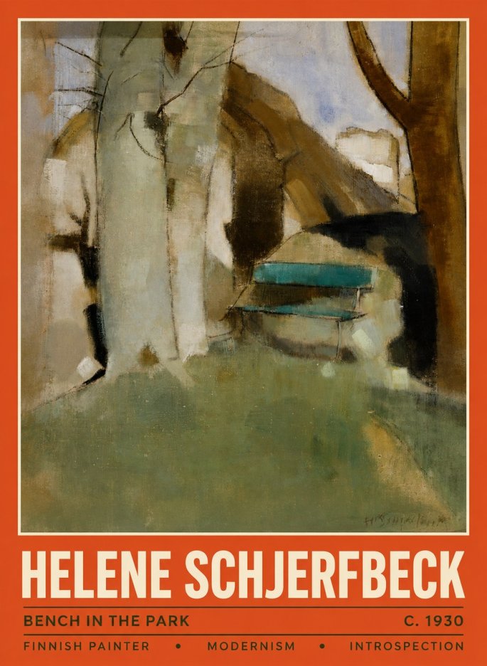Helene Schjerfbeck Bench in the Park No2 - Plakát