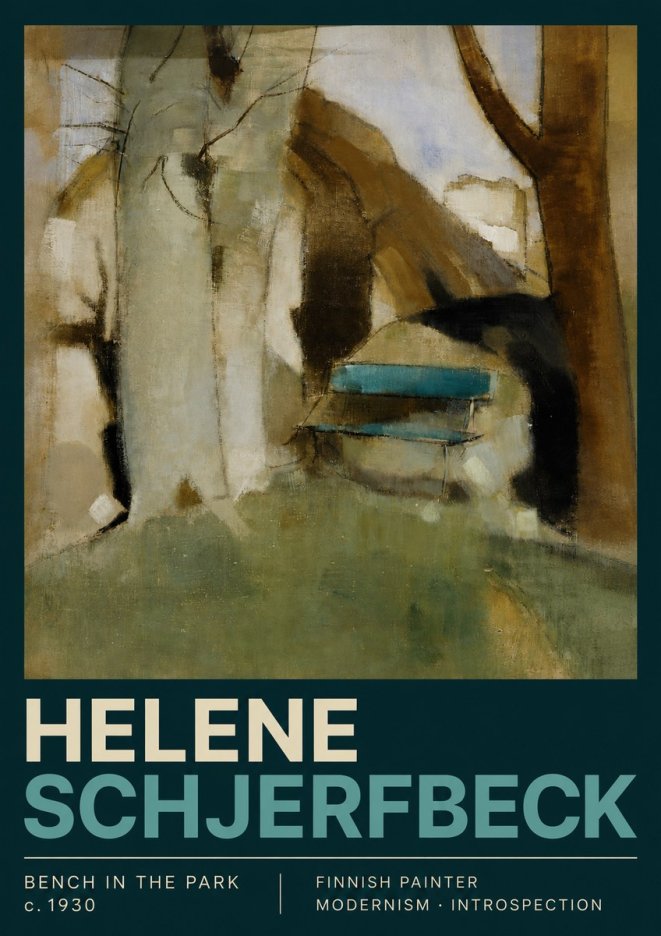 Helene Schjerfbeck Bench in the Park No3 - Plakát