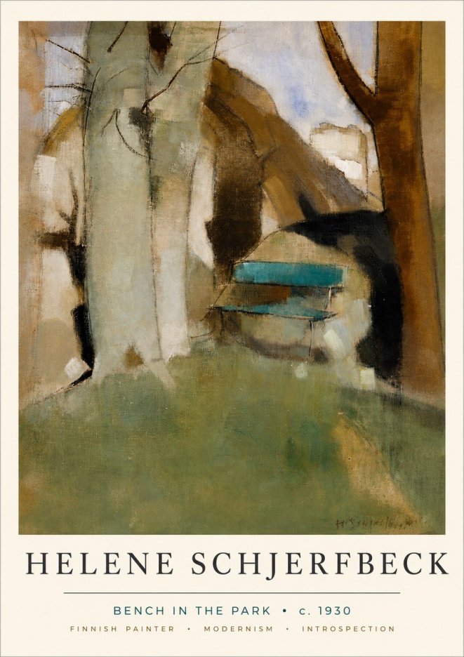 Helene Schjerfbeck Bench in the Park No4 - Plakát