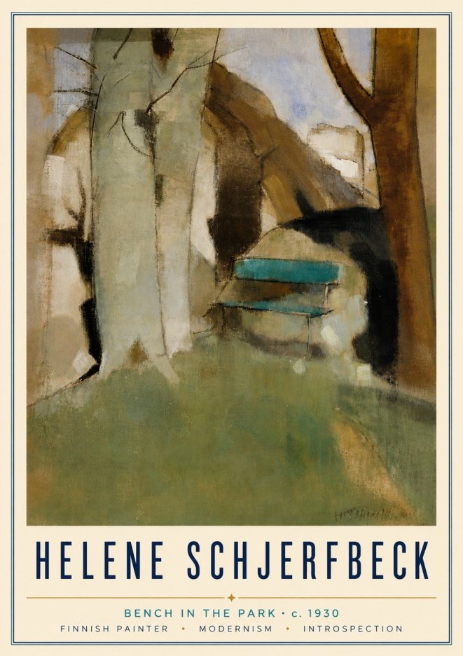 Helene Schjerfbeck Bench in the Park No6 - Plakát