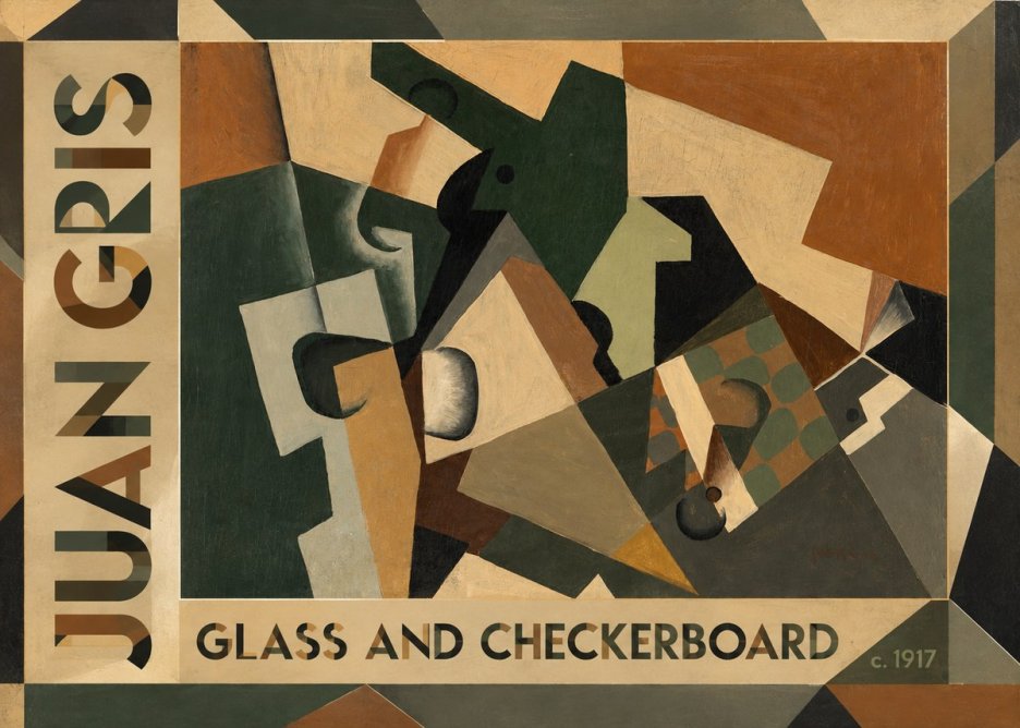 Juan Gris Glass and Checkerboard No1 - Plakát
