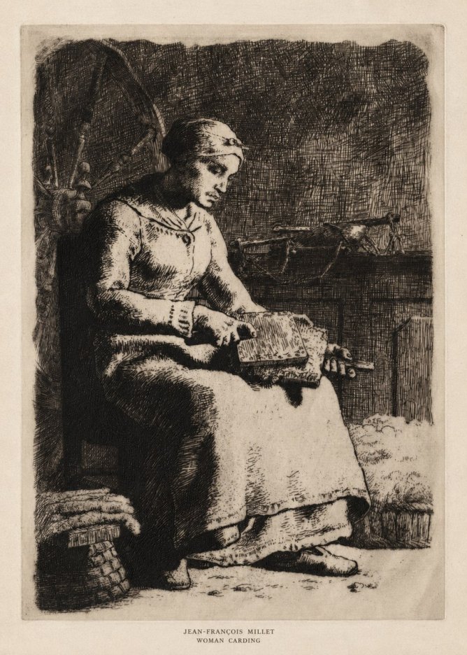 Jean-François Millet Woman Carding No5 - Plakát