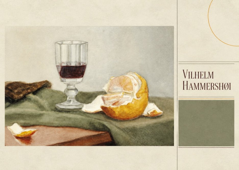 Vilhelm Hammershøi Still Life with Wine Glass and Orange No5 - Plakát