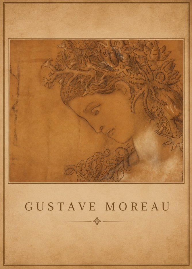 Gustave Moreau Head of a Woman No1 - Plakát