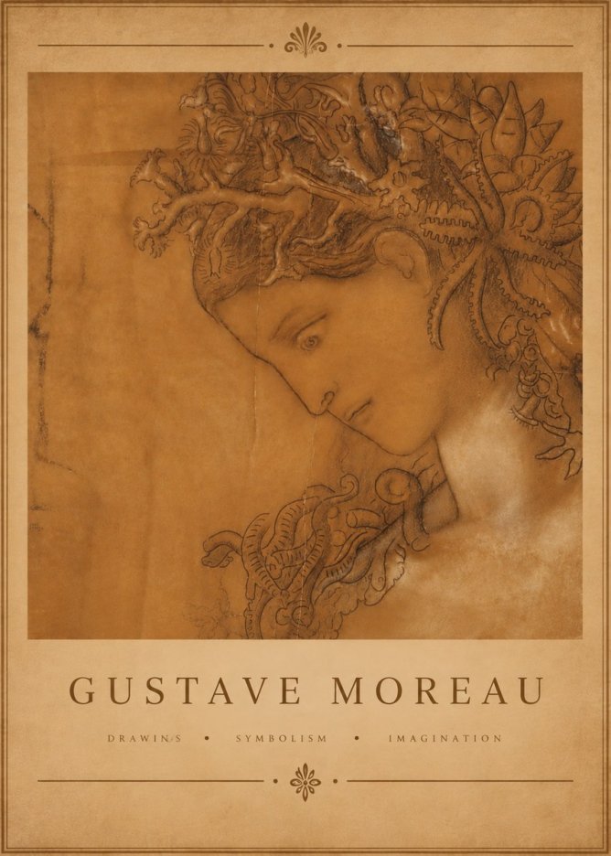Gustave Moreau Head of a Woman No5 - Plakát