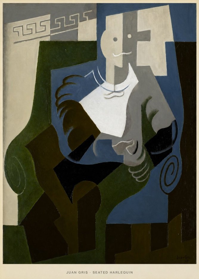 Juan Gris Seated Harlequin No5 - Plakát