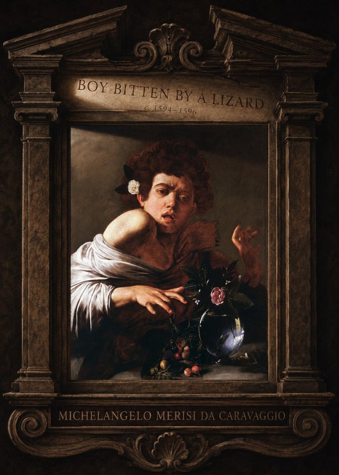 Michelangelo Merisi da Caravaggio Boy Bitten by a Lizard No4 - Plakát