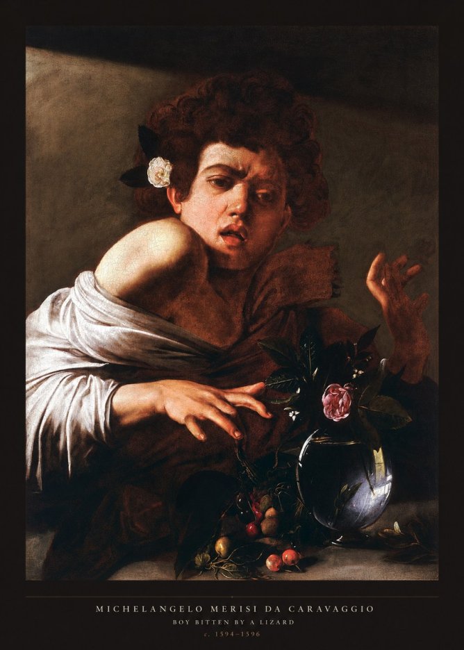 Michelangelo Merisi da Caravaggio Boy Bitten by a Lizard No5 - Plakát