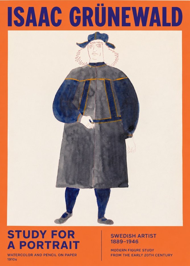 Isaac Grünewald Study for a Portrait No2 - Plakát