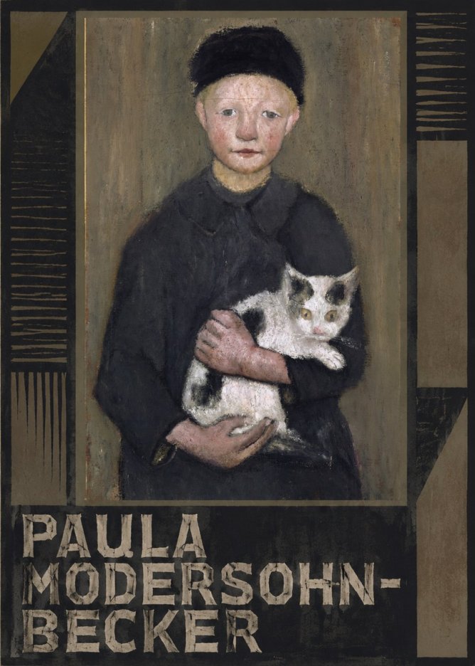 Paula Modersohn-Becker Girl with Cat No4 - Plakát