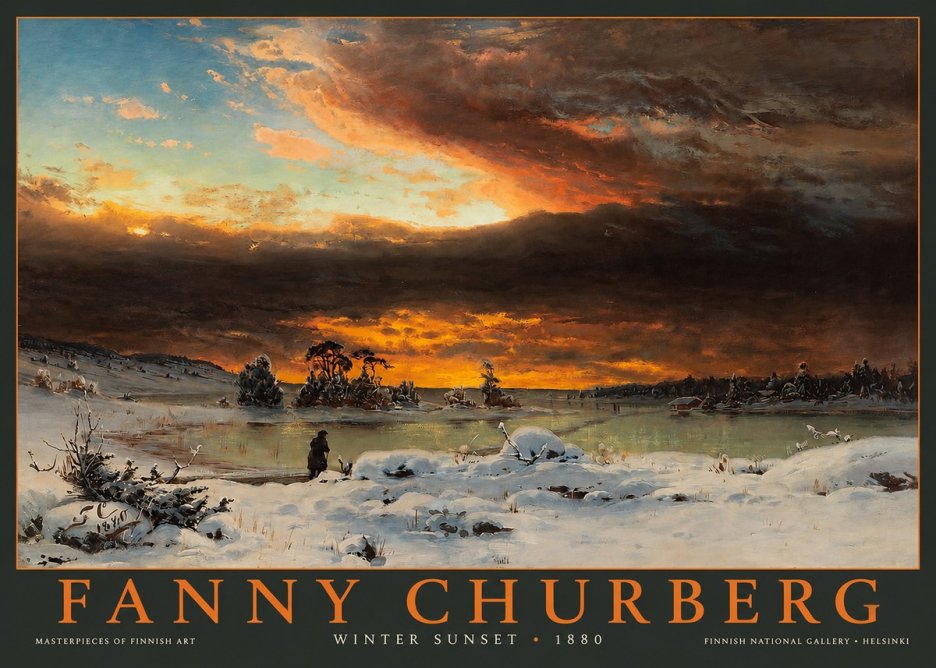 Fanny Churberg Winter Sunset No2 - Plakát