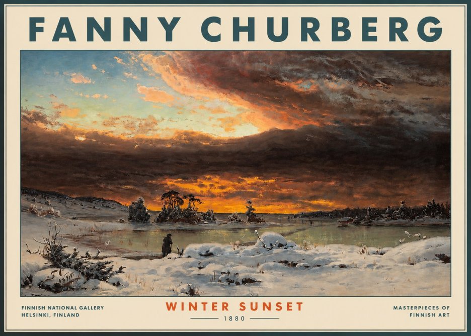 Fanny Churberg Winter Sunset No3 - Plakát