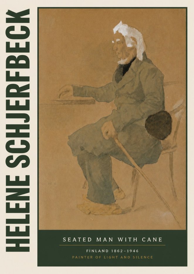 Helene Schjerfbeck Seated Man with Cane No4 - Plakát