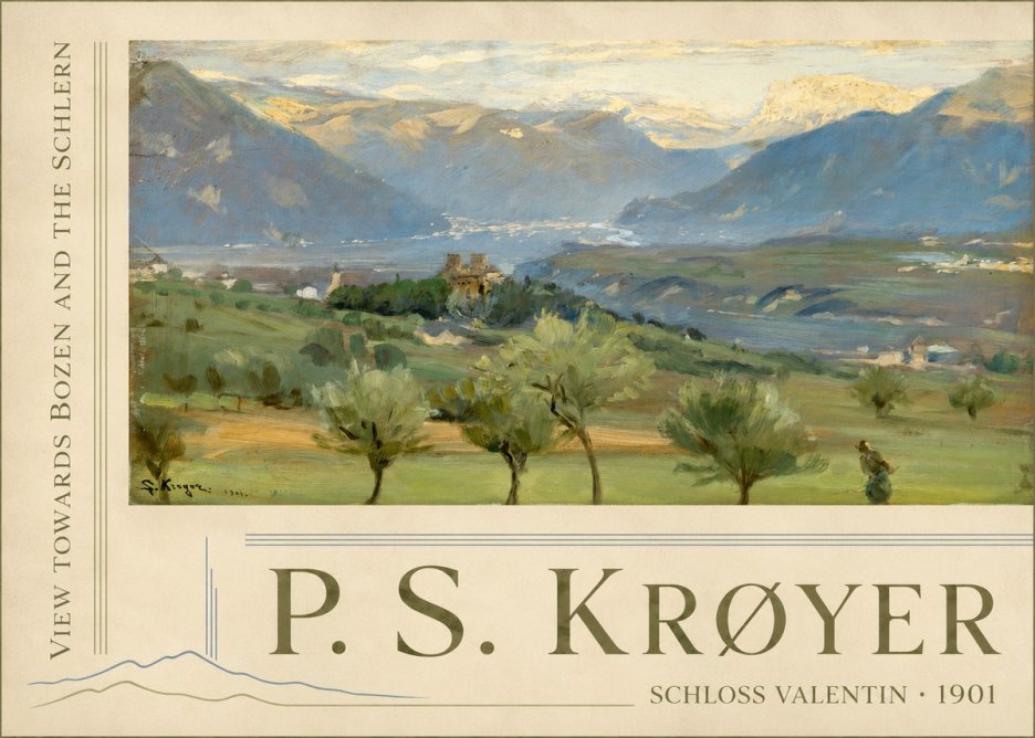 P.S. Krøyer View Towards Bozen and the Schlern No2 - Plakát