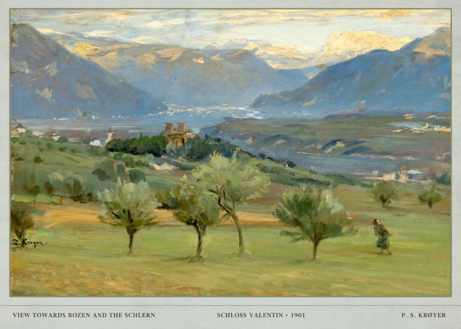 P.S. Krøyer View Towards Bozen and the Schlern No5 - Plakát