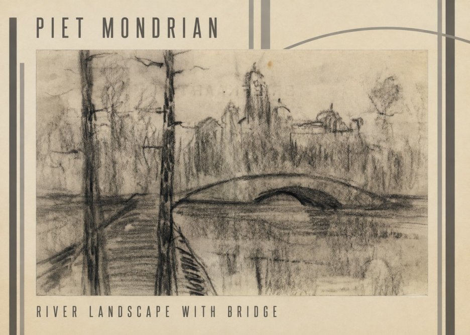 Piet Mondrian River Landscape with Bridge No3 - Plakát