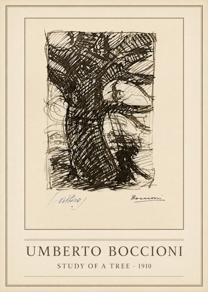 Umberto Boccioni Study of a Tree No1 - Plakát
