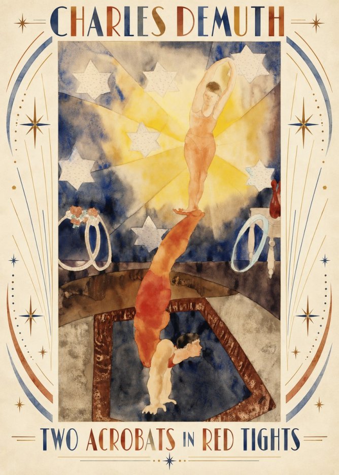 Charles Demuth Two Acrobats in Red Tights No3 - Plakát