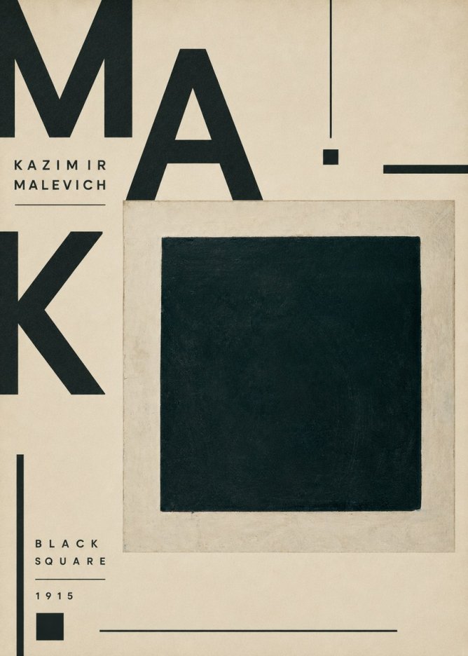 Kazimir Malevich Black Square No5 - Plakát