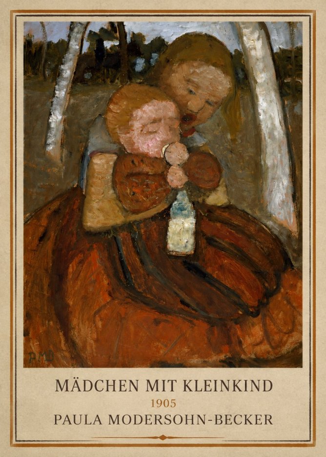 Paula Modersohn-Becker Mädchen Mit Kleinkind I No1 - Plakát