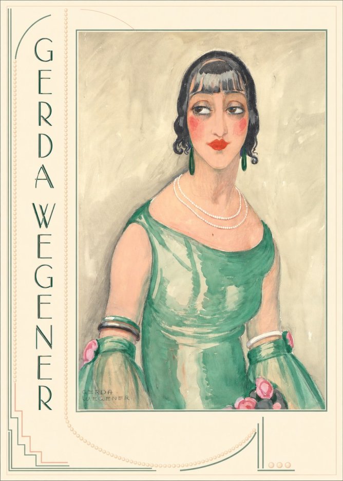 Gerda Wegener Portrait of a Woman in Green Dress No3 - Plakát