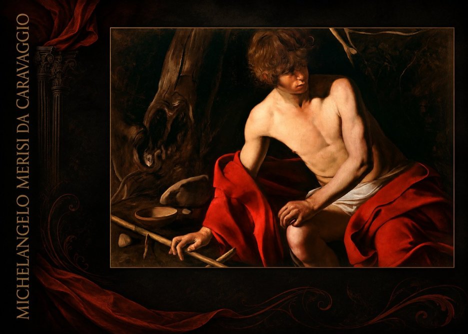 Michelangelo Merisi da Caravaggio John the Baptist (Youth with a Ram) No3 - Plakát