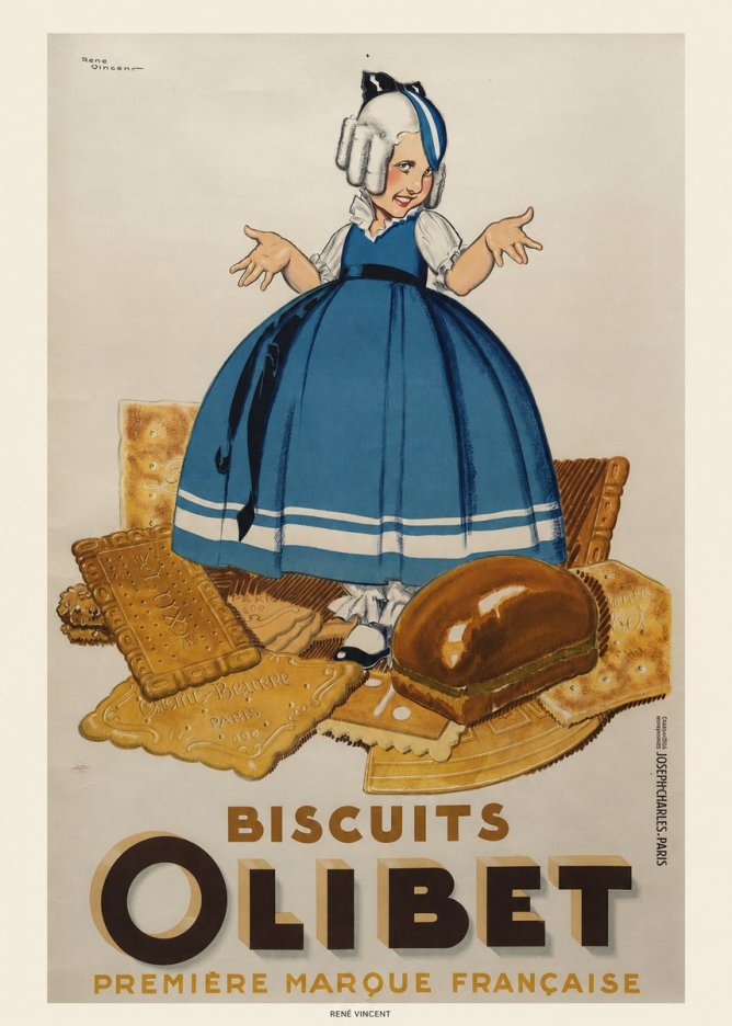 René Vincent Biscuits Olibet No6 - Plakát
