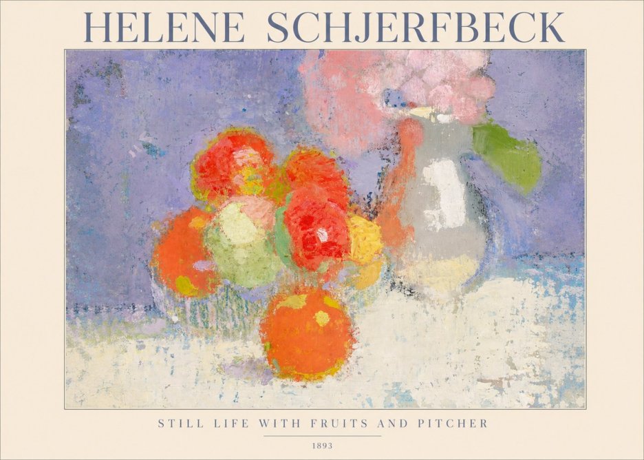Helene Schjerfbeck Still Life with Fruits and Pitcher No1 - Plakát