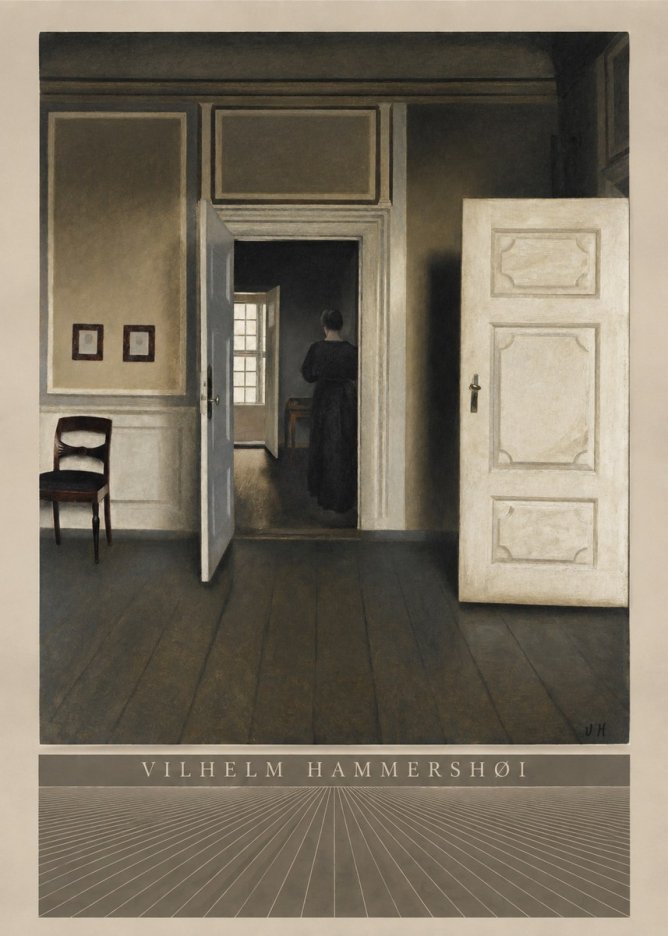 Vilhelm Hammershøi Interior, Strandgade 30 I No5 - Plakát