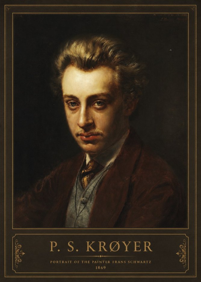 P.S. Krøyer Portrait of the Painter Frans Schwartz No2 - Plakát