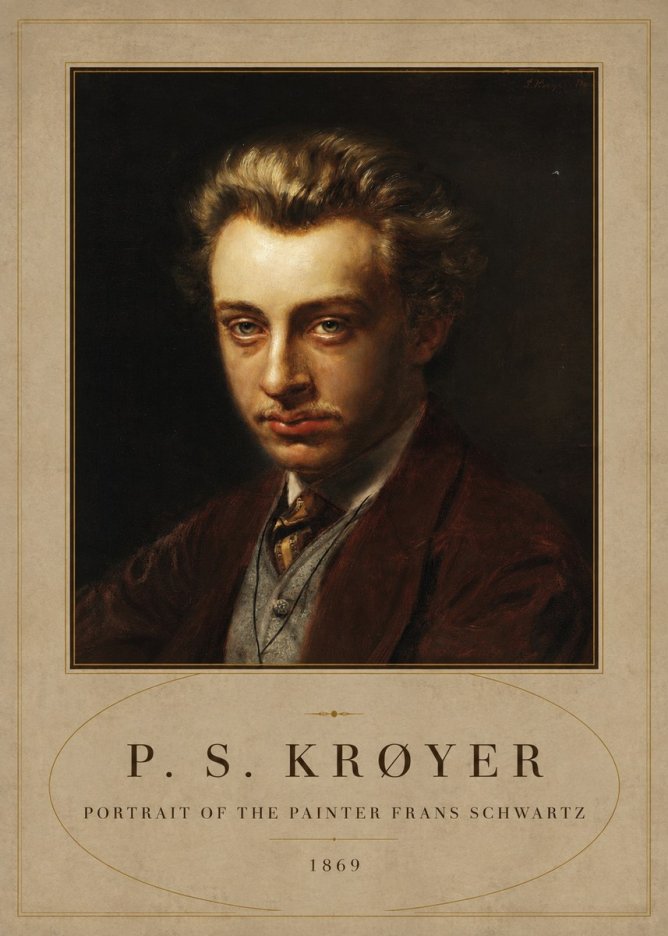 P.S. Krøyer Portrait of the Painter Frans Schwartz No4 - Plakát