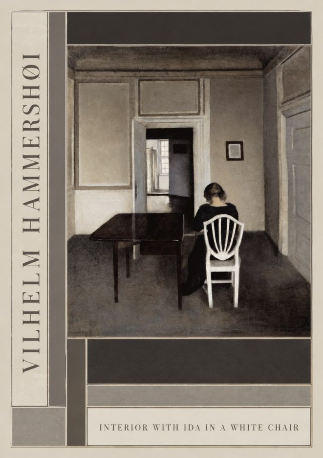 Vilhelm Hammershøi Interior with Ida in a White Chair No2 - Plakát